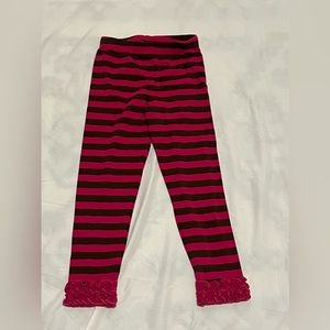 Emily Rose Girls Size 6 Pink and Brown Striped Leggings